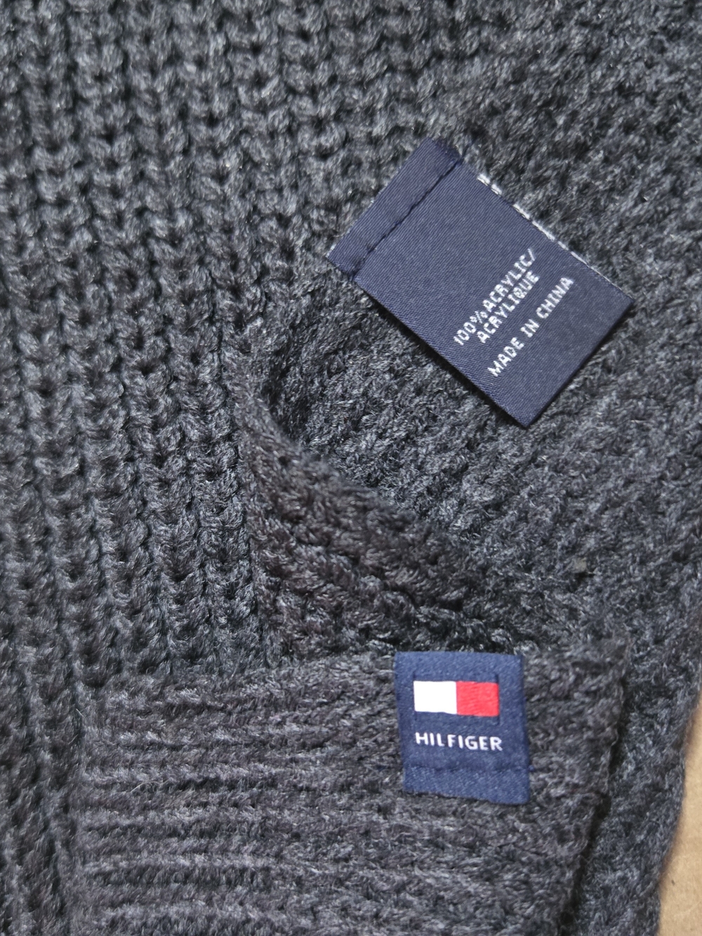 Tommy Hilfiger Men’s Charcoal Knit Sweater
